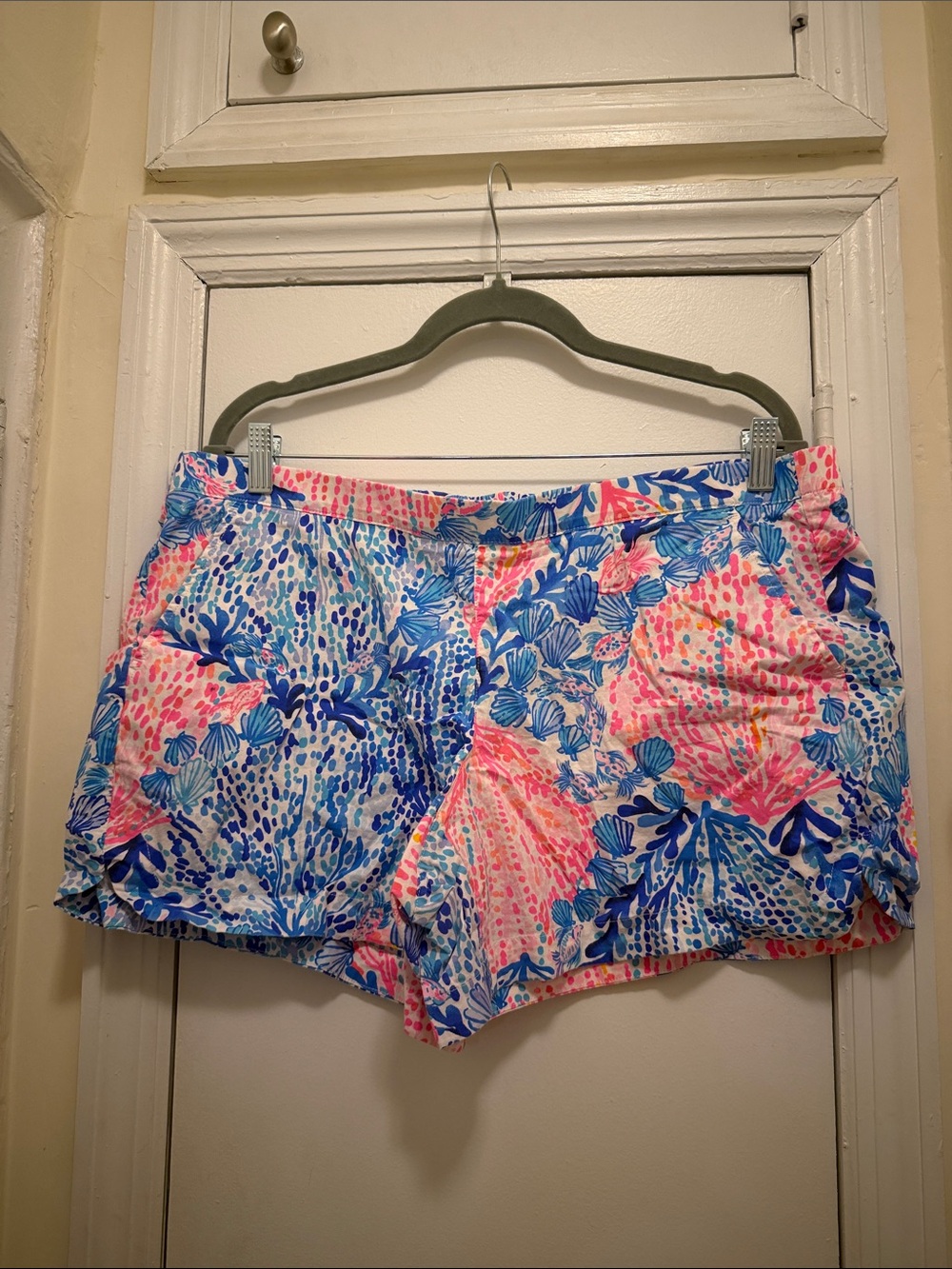 Lilly Pulitzer Printed Casual Shorts in Blue & Pink